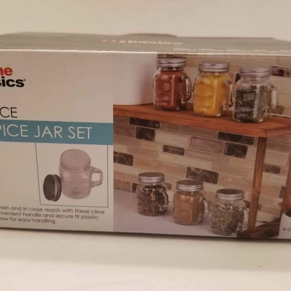 Home Basics Spice Jar Set with Silver Lids